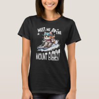Gatos e Esqui - Gato Whisker de Camisa-T feminino