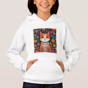 Camiseta Gatos e Flores de Arte Folical Whimsical