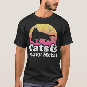 Camiseta Gatos e Gatos de Metais Pesados, de Uso Masculino 