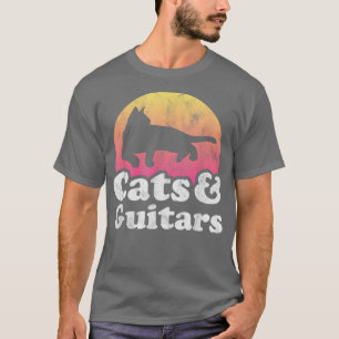Camiseta Gatos e Guitarras, de Gato e Violão, de uso mascul
