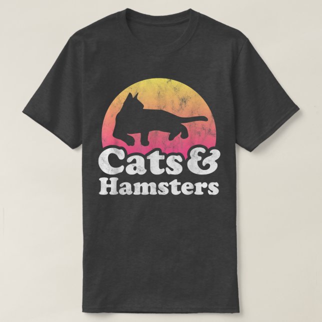Camiseta Gatos e Hamsters Homens Meninos ou Meninos Hamster (Frente do Design)