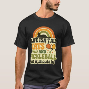 Camiseta Gatos E Jogador De Pickleball Divertido Gato Mãe P