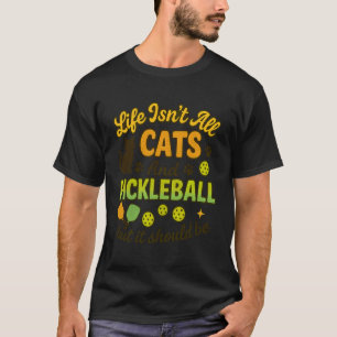 Camiseta Gatos E Jogador De Pickleball Mãe Gato Pai Dono En