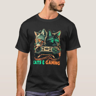 Camiseta Gatos E Jogos  Gatos gatinhos  Jogos video games
