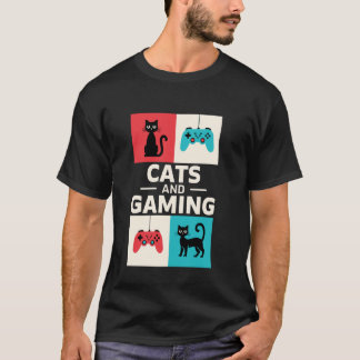 Camiseta Gatos E Jogos Homens Mulheres Crianças Vi