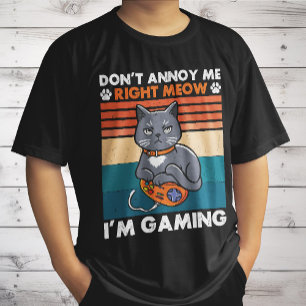 Camiseta Gatos E Jogos Para O Amante De Gatos Jogador De Vi