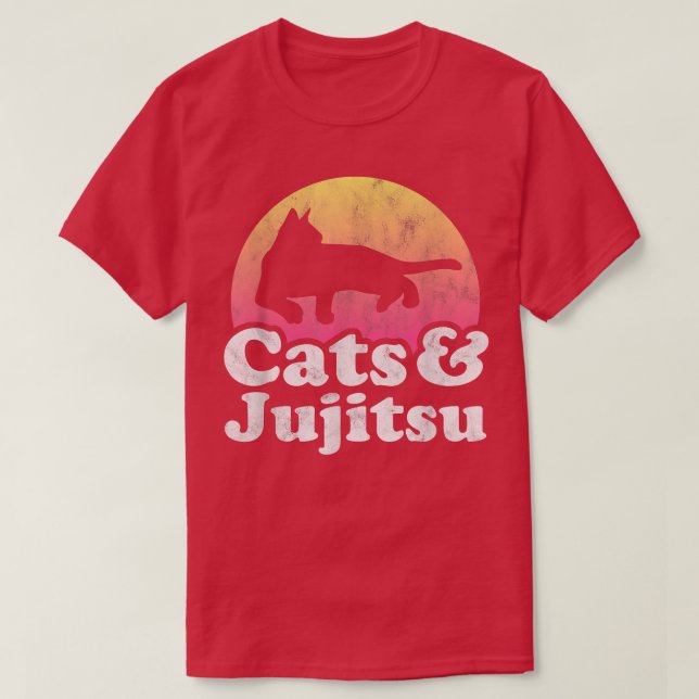 Camiseta Gatos e Jujitsu, de uso masculino ou feminino (Frente do Design)