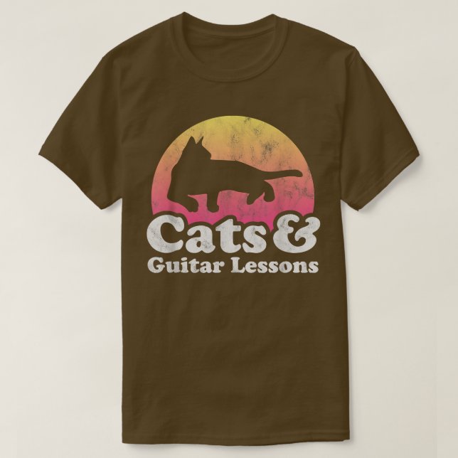 Camiseta Gatos e Lições de Violão Lição de Gato e Violão (Frente do Design)