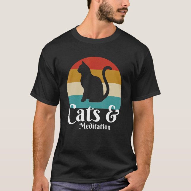 Camiseta Gatos E Meditação (Frente)