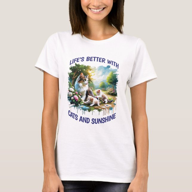 Camiseta Gatos E Mulheres Brancas (Frente)