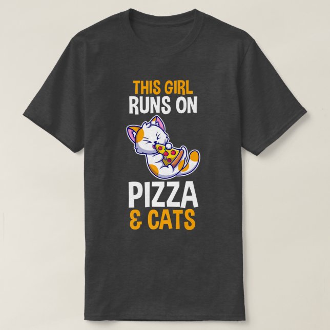 Camiseta Gatos e Pizza (Frente do Design)