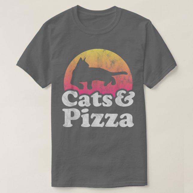 Camiseta Gatos e Pizza de Gato e Pizza, de uso masculino e  (Frente do Design)