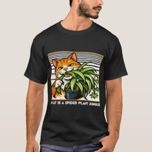 Camiseta Gatos e Plantas de Aranha Arte Divertida