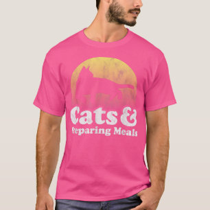Camiseta Gatos e preparação de refeições Cat e 