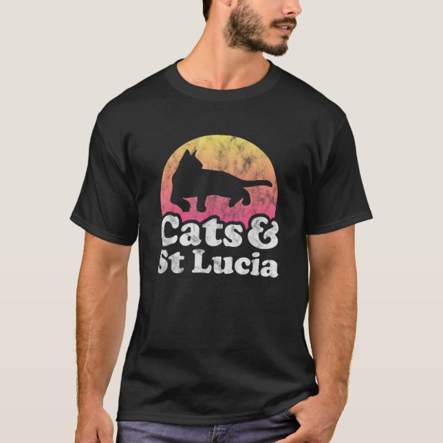 Camiseta Gatos e Ruas Lúcia Gatos e Santos, de uso masculin (Frente)