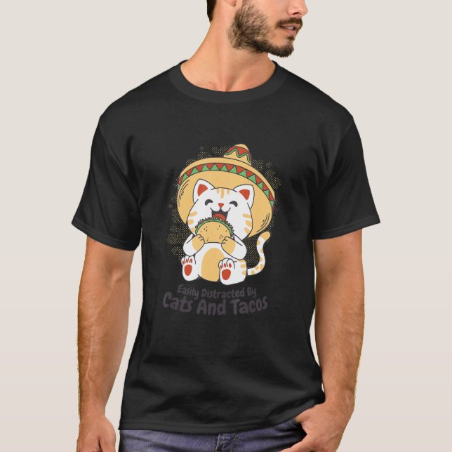 Camiseta Gatos E Tacos Kitten Comida Mexicana (Frente)