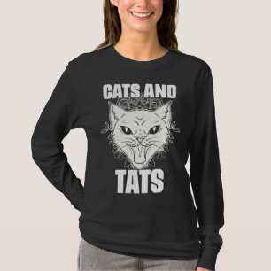 Camiseta Gatos e Tatuagens Artes de Tatuagem Felina para Ti