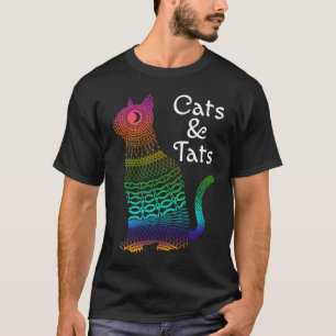Camiseta Gatos e Tatuagens Colorido Gato & Tatuagem