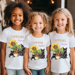 Camiseta Gatos e Veggies Crianças de Campanha Personalizada