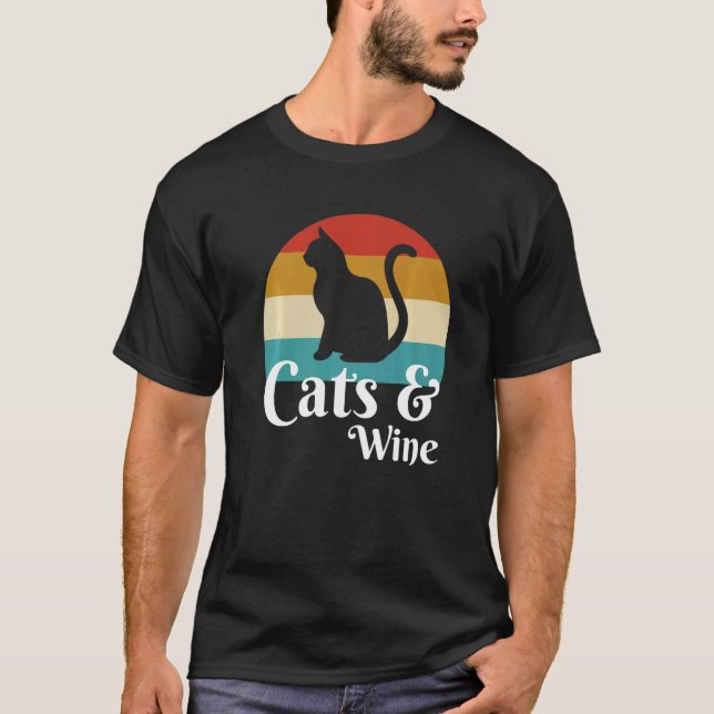 Camiseta Gatos E Vinho Vinho (Frente)