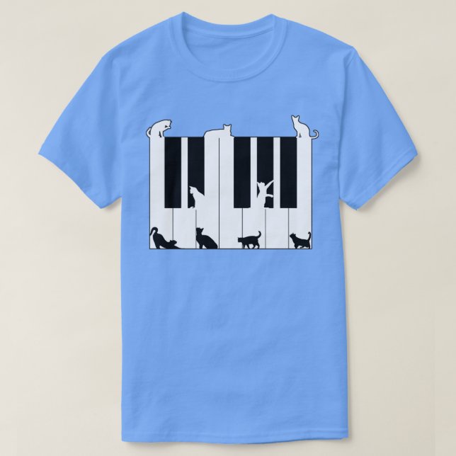 Camiseta Gatos Em Chaves Piano (Frente do Design)