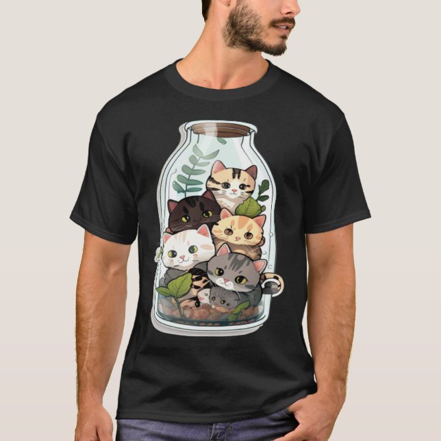 Camiseta Gatos Em Garrafa (Frente)