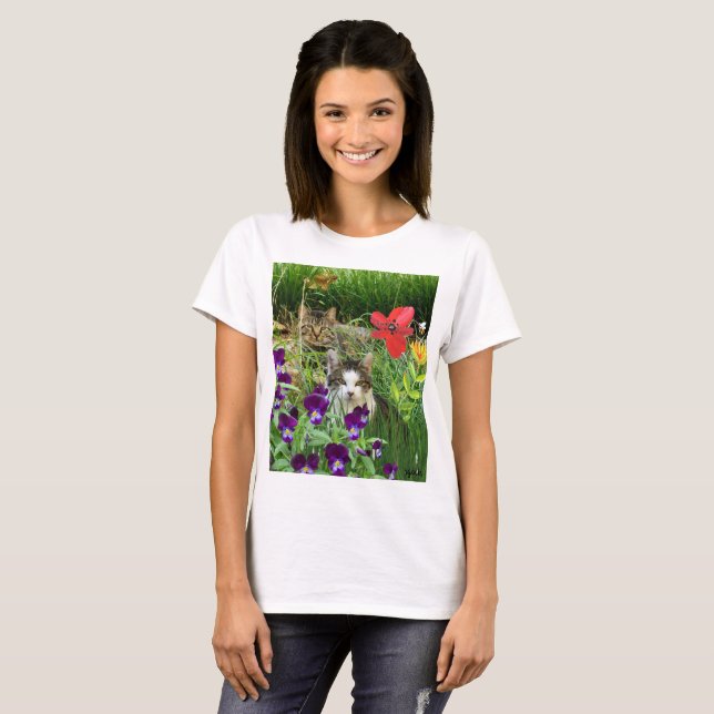 Camiseta Gatos em viadutos de Gato de Jardim (Frente Completa)