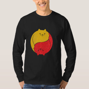Camiseta Gatos Engraçado Engraçado Hilário Yin Yang Chubby