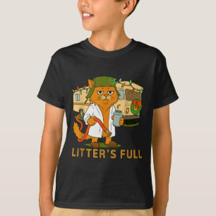 Camiseta Gatos engraçados com mangueira e bebida