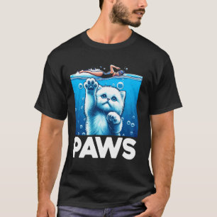 Camiseta Gatos engraçados da PAWS para amantes de tubarões 