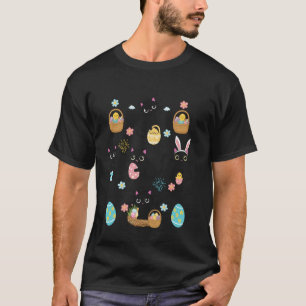 Camiseta Gatos engraçados do dia de Páscoa Orelhas de coelh