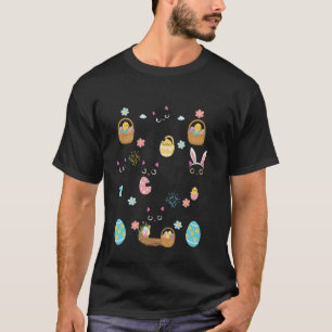 Camiseta Gatos engraçados do dia de Páscoa Orelhas de coelh