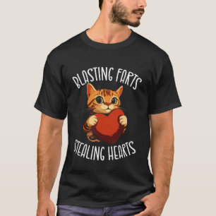 Camiseta Gatos Engraçados do Dia dos Namorados Roubando Cor