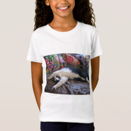 Camiseta Gatos Engraçados E Engraçados Dormindo Meninas T C
