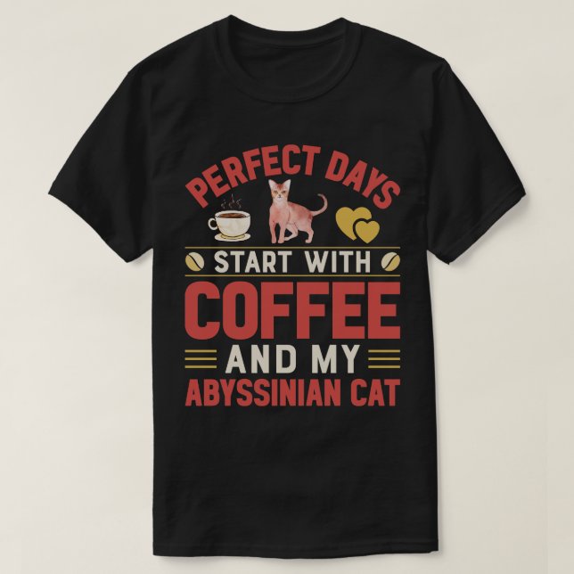Camiseta Gatos Engraçados E Ventiladores De Café (Frente do Design)