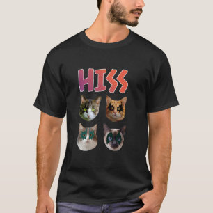 Camiseta Gatos Engraçados Gatinhos Silvo Rock Pun Amante de