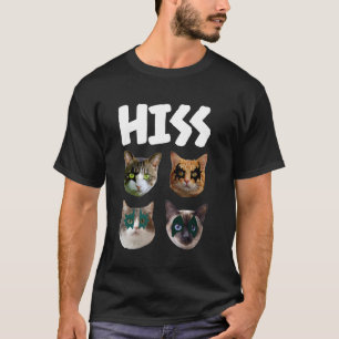 Camiseta Gatos Engraçados Gatinhos Silvo Rock Pun Amante de
