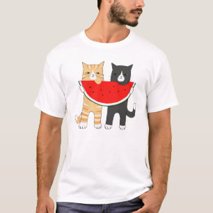 Camiseta Gatos Engraçados Hipster De Melancia