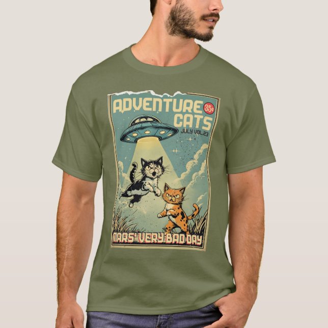 Camiseta Gatos engraçados livro de história em quadrinhos a (Frente)