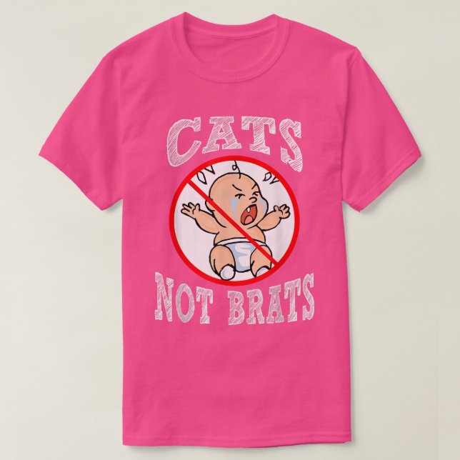 Camiseta Gatos Engraçados Não Crianças Não Brats Gato Pet P (Frente do Design)