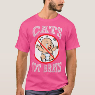Camiseta Gatos Engraçados Não Crianças Não Brats Gato Pet P