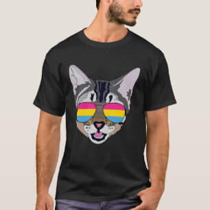 Camiseta Gatos Engraçados Óculos de sol Sinalizador do Orgu