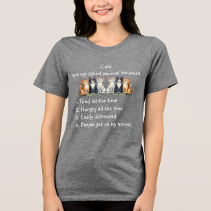 Camiseta Gatos engraçados são animais espirituais humor ado