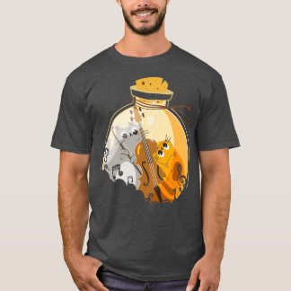 Camiseta Gatos Engraçados Tocando Violino