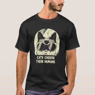 Camiseta Gatos Escolhem Seu Gato Humano Gato Gato Humor Hum