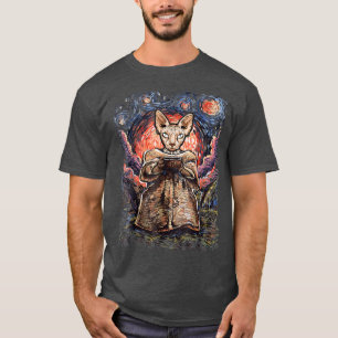 Camiseta Gatos Esfaqueiros, Starry Night Tshirt Presente Pa