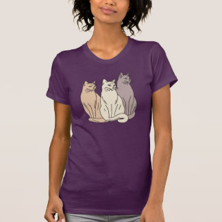 Camiseta Gatos Esperando Observando Ilustração Minimalista