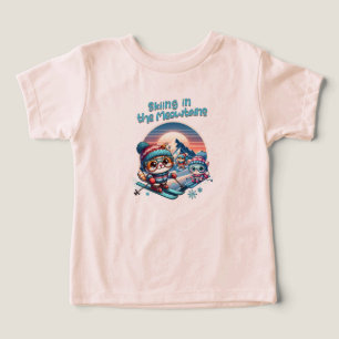 Camiseta Gatos esquiando nas Meowtain