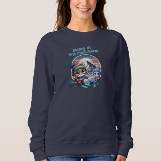 Camiseta Gatos esquiando nas Meowtain