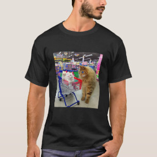 Camiseta Gatos Estranhos Ridículos Indo às Compras Gatinho 